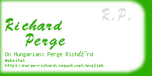 richard perge business card